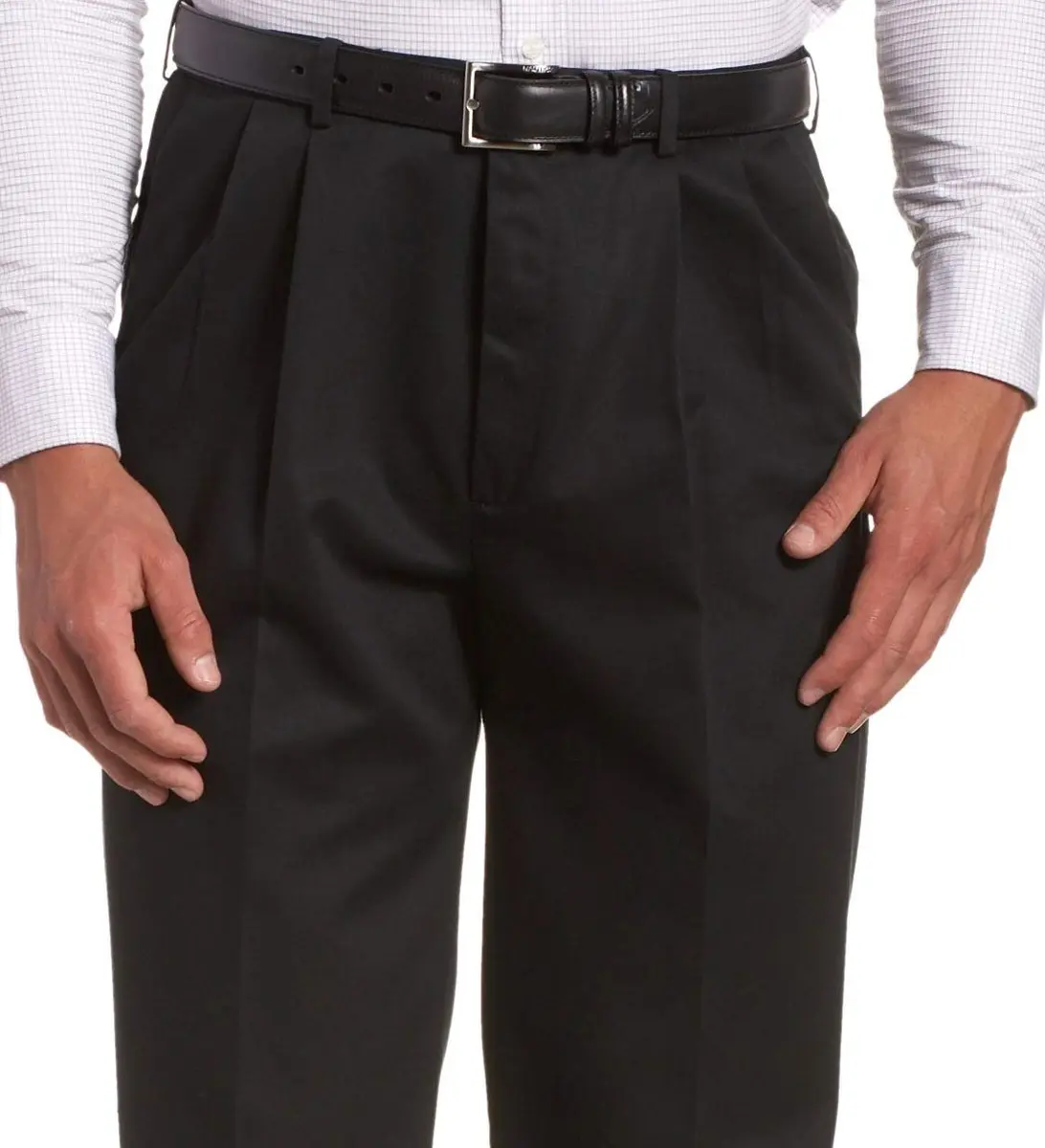 Haggar Men's Classic Fit Work to Weekend Business Casual Pleated Pant | No-Iron Cotton, Hidden Expandable Waistband, Versatile Style - view 4