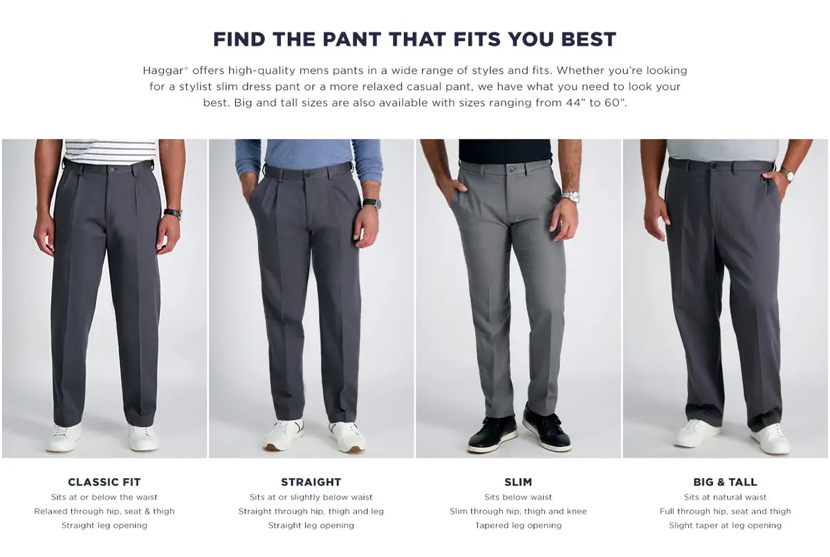 Haggar Mens Cool 18 Classic Fit Flat Front Pants 38W x 30L | Wrinkle-Resistant, Moisture Wicking, No-Iron - view 6
