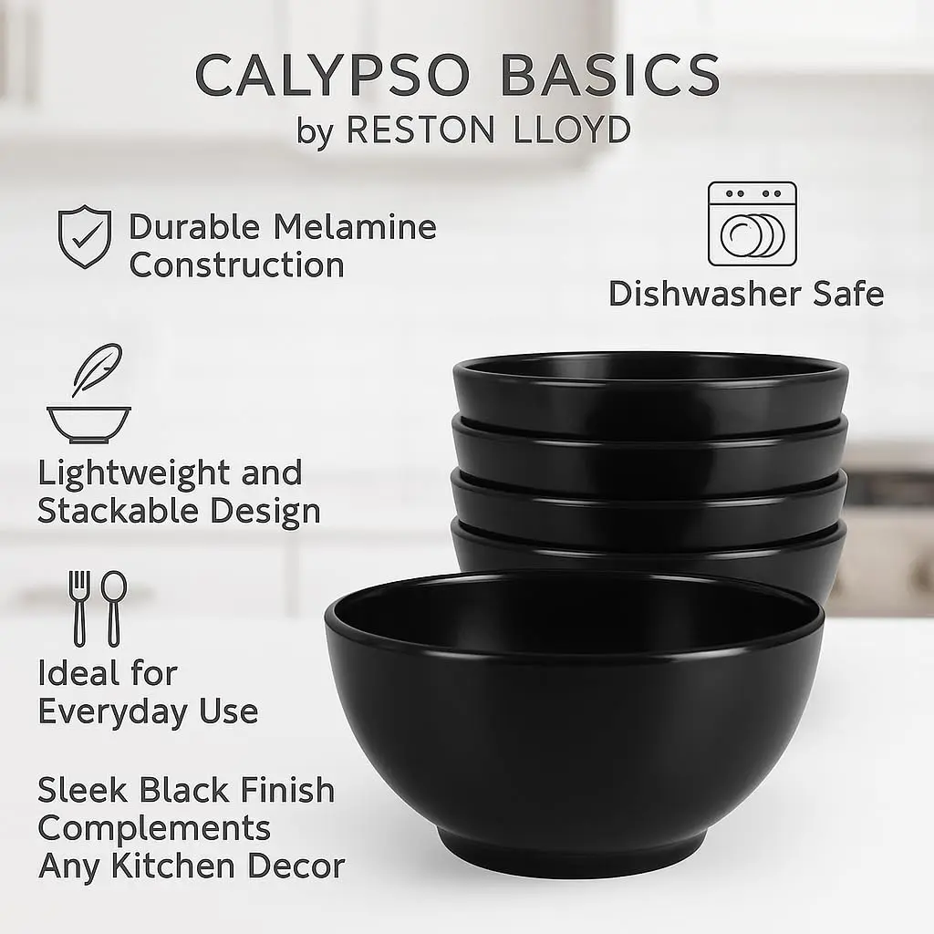 Reston Lloyd 16 oz Melamine Cereal Bowls Set of 6 | BPA Free, Break-Resistant, Dishwasher Safe - view 4