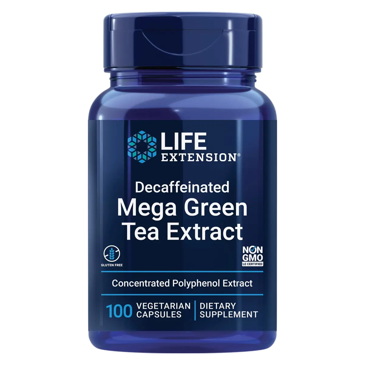 Life Extension Decaffeinated Mega Green Tea Extract, 100 Capsules | Supports Heart, Brain & Cellular Health - main product image