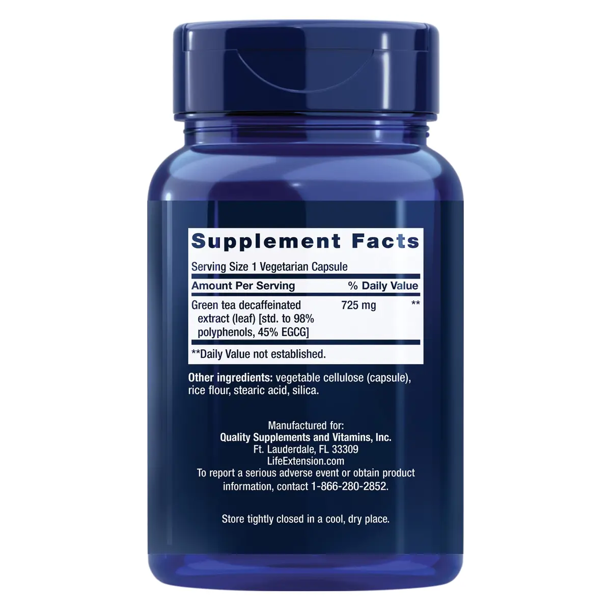 Life Extension Decaffeinated Mega Green Tea Extract, 100 Capsules | Supports Heart, Brain & Cellular Health - view 2