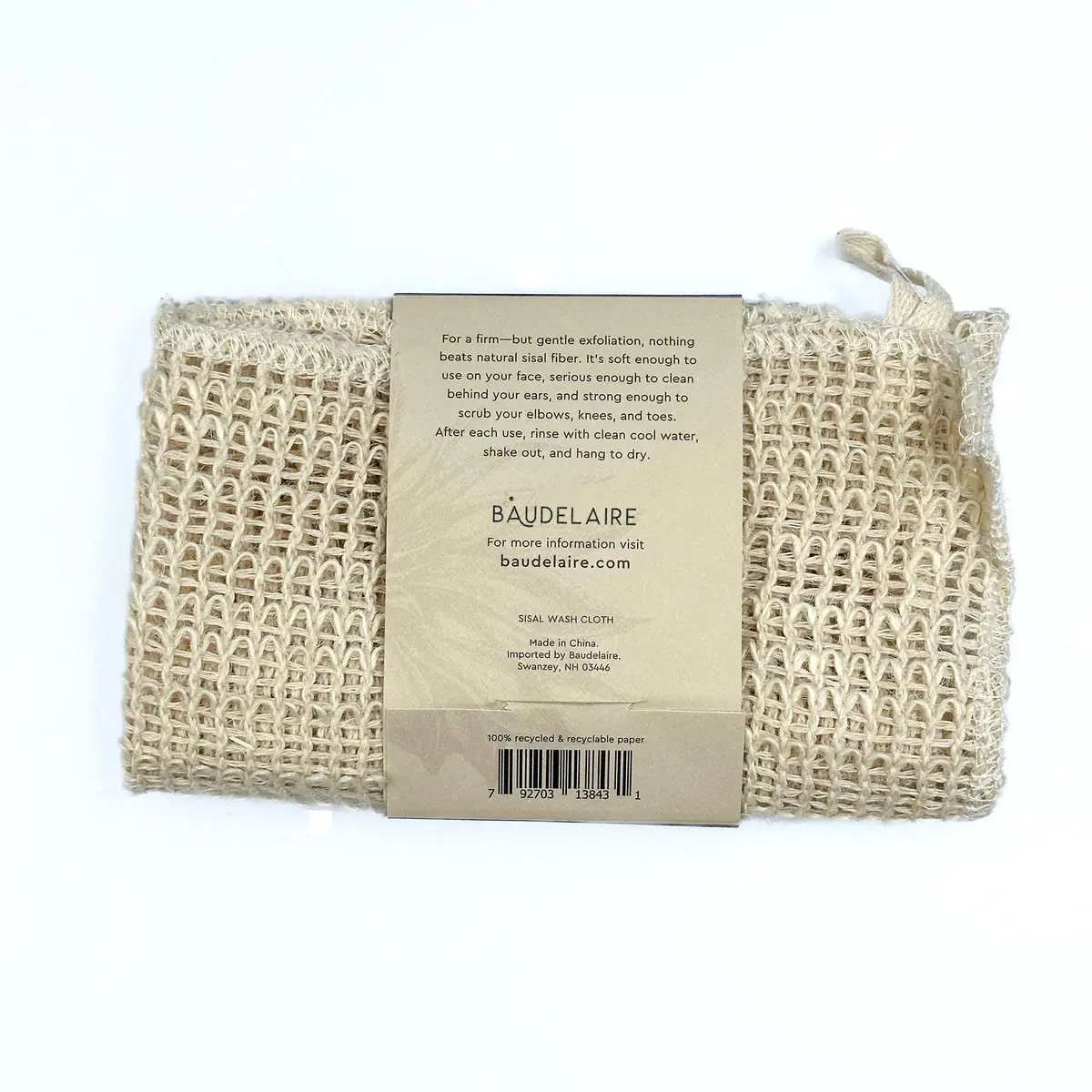 Baudelaire Sisal Exfoliating Wash Cloth – Gentle & Natural Skincare - view 3