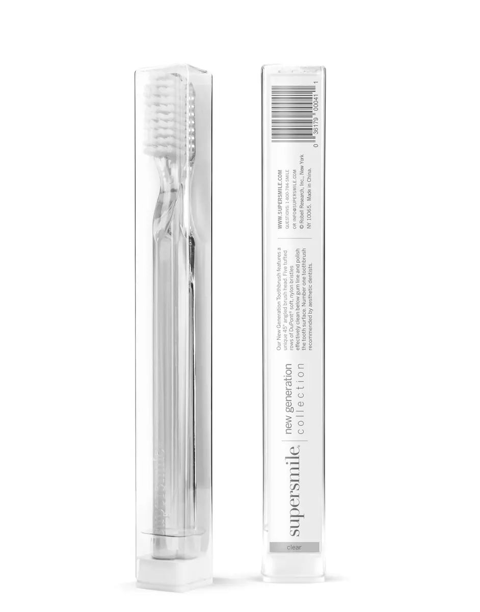 Supersmile New Generation 45° Toothbrush | Soft DuPont Bristles, Clear, Ergonomic Handle - view 2
