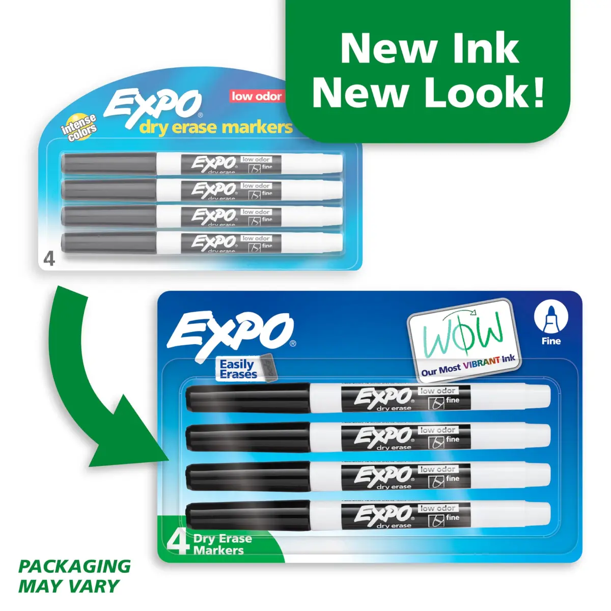 EXPO Low Odor Dry Erase Markers, Fine Tip, Black, 4 Count | Smooth Ink Flow - view 2
