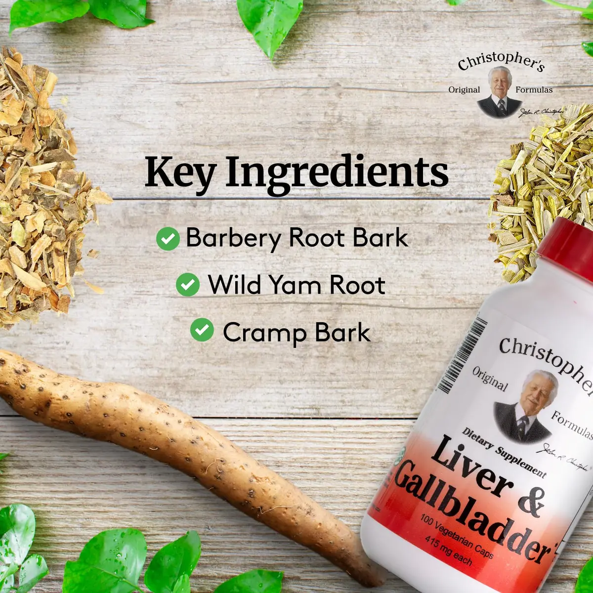 Christopher's Original Formulas Liver & Gallbladder Capsules | Natural Digestive Enzymes & Herbs (100 Count) - view 3
