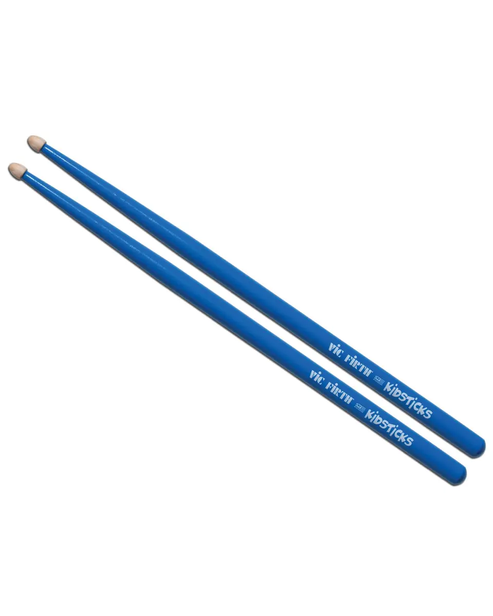 Vic Firth American Classic Blue Kidsticks | Designed for children 3-8, premium USA hickory, bright blue finish, quality sound, easy grip - main product image