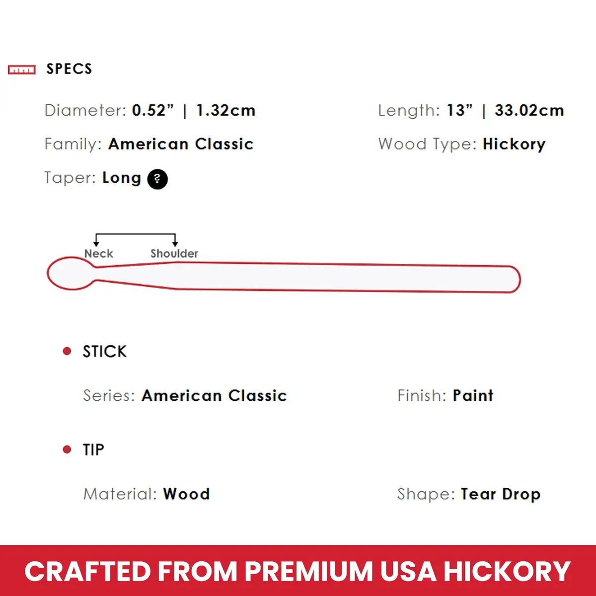 Vic Firth American Classic Blue Kidsticks | Designed for children 3-8, premium USA hickory, bright blue finish, quality sound, easy grip - view 5