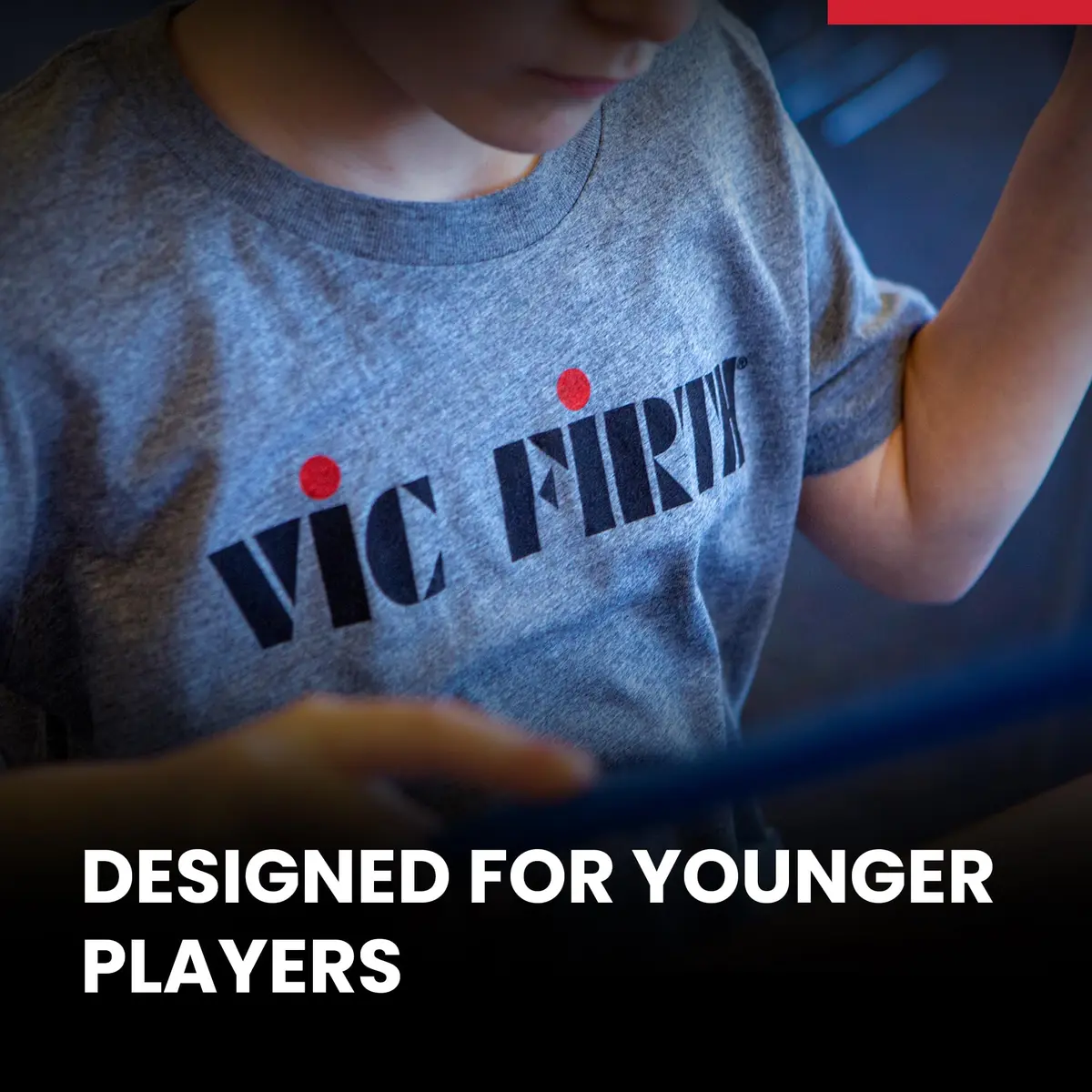Vic Firth American Classic Blue Kidsticks | Designed for children 3-8, premium USA hickory, bright blue finish, quality sound, easy grip - view 3