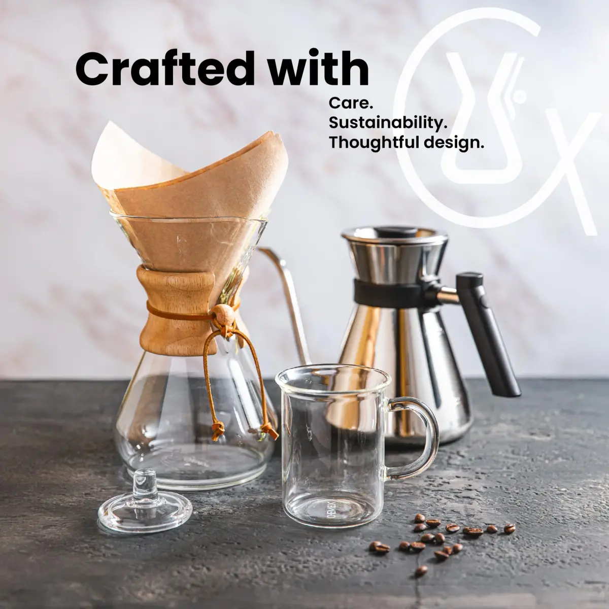 Chemex Bonded Square Coffee Filters, 100 Count | 20-30% Thicker Paper for Pure Coffee Flavor - view 7