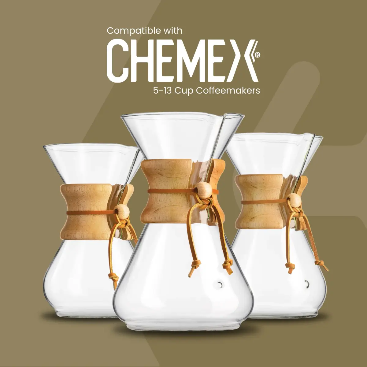 Chemex Bonded Square Coffee Filters, 100 Count | 20-30% Thicker Paper for Pure Coffee Flavor - view 3