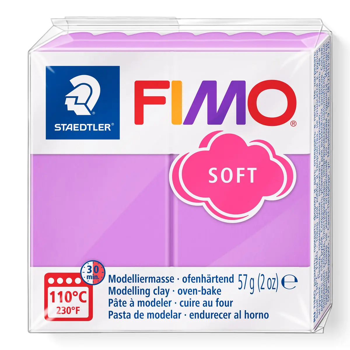 STAEDTLER FIMO Soft Polymer Clay 57g Lavender | Oven Bake Craft Clay for Jewelry & Sculpting - main product image