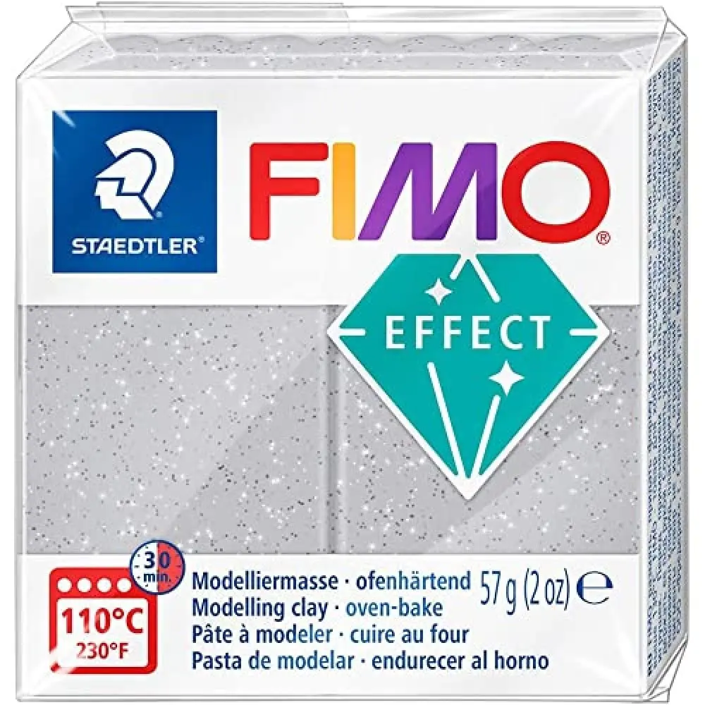 Staedtler Oven-Hardening Modelling Clay 1pack Silver Glitte | Sparkly, Pliable, Oven-Ready Craft Material - main product image