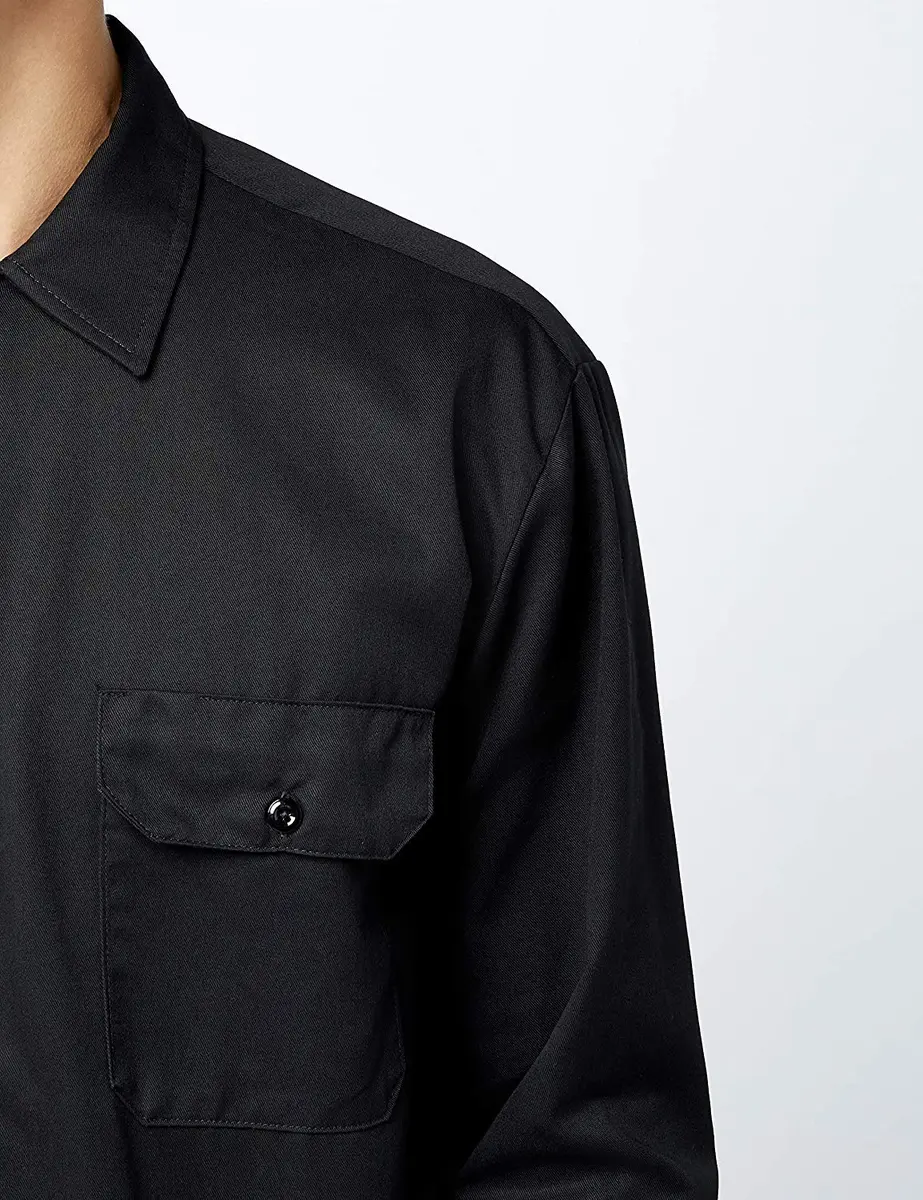 Dickies Men's Long Sleeve Work Shirt Black Small | Moisture-Wicking & Wrinkle-Resistant - view 7
