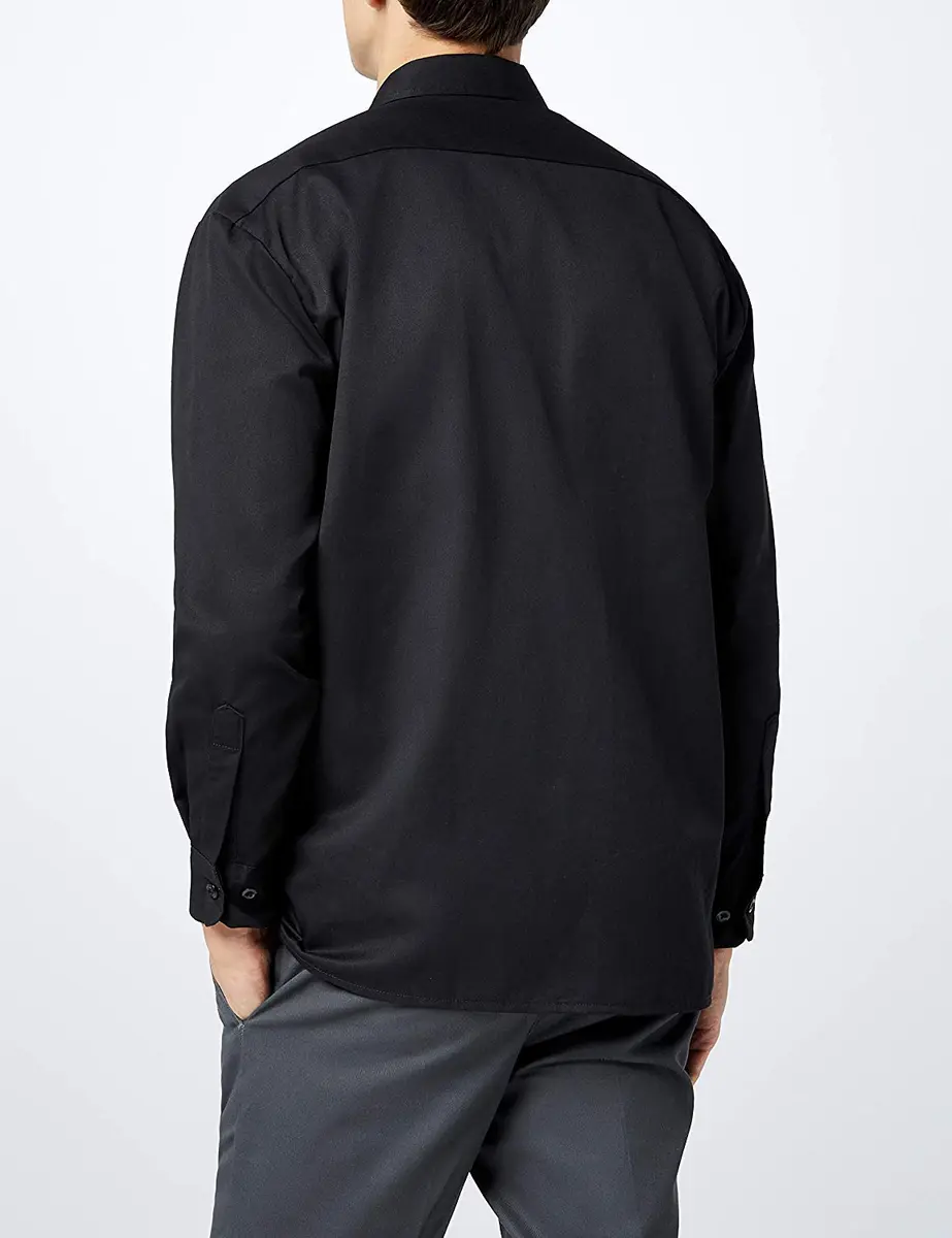 Dickies Men's Long Sleeve Work Shirt Black Small | Moisture-Wicking & Wrinkle-Resistant - view 8