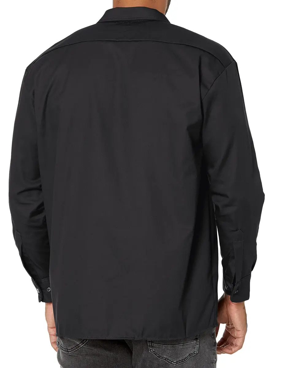 Dickies Men's Long Sleeve Work Shirt Black Small | Moisture-Wicking & Wrinkle-Resistant - view 2