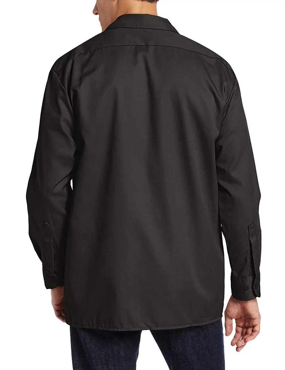 Dickies Men's Long Sleeve Work Shirt Black Small | Moisture-Wicking & Wrinkle-Resistant - view 4