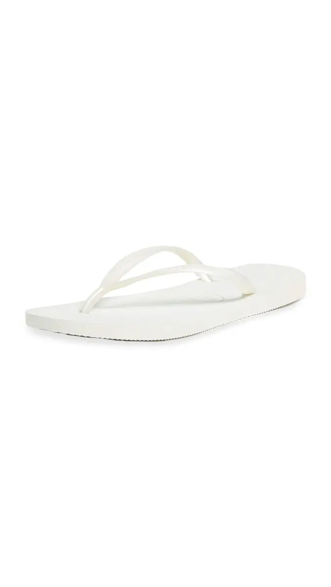 Havaianas Women's Slim Flip Flops Sandals - White, 7/8 | Sleek, Comfortable, Durable Summer Footwear - main product image