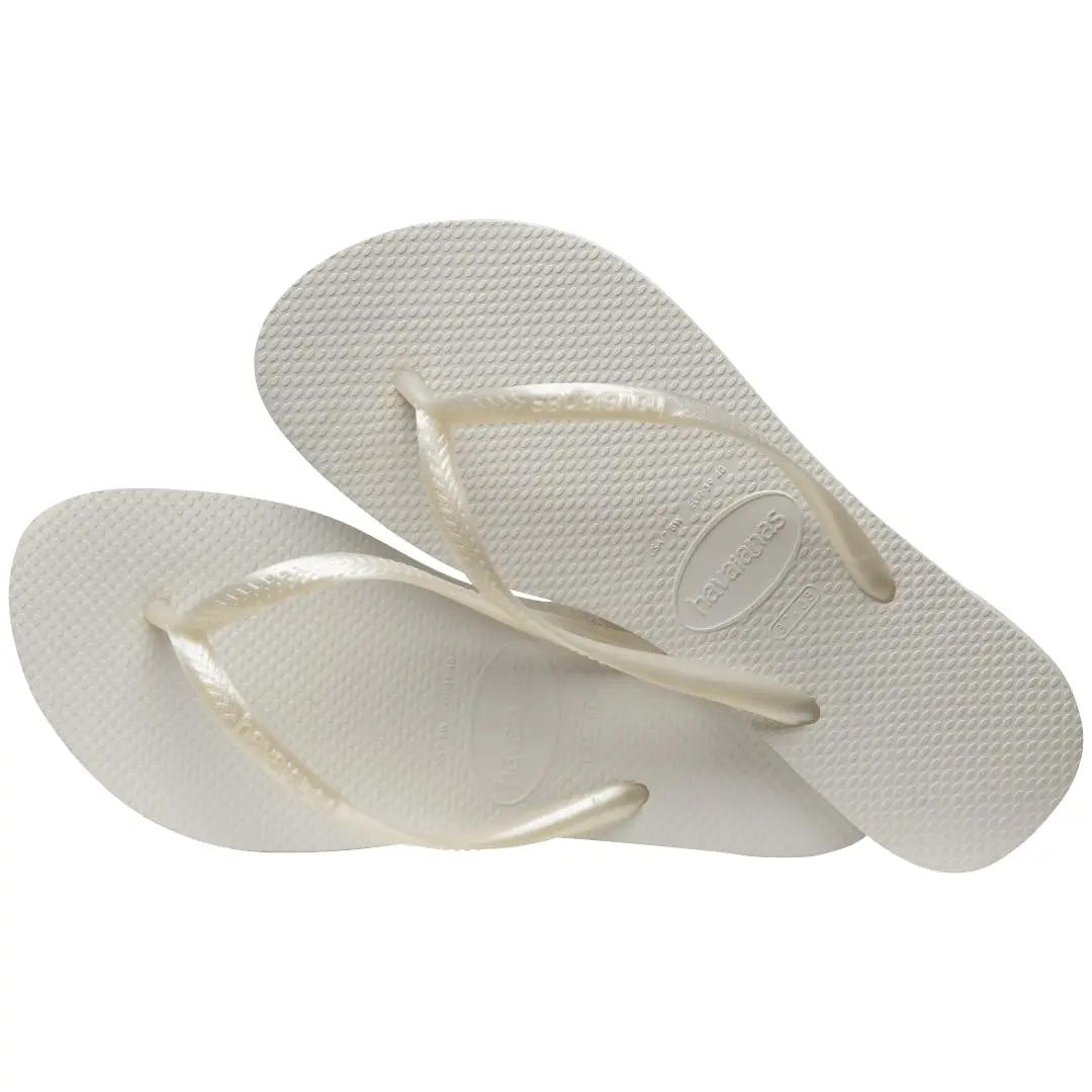 Havaianas Women's Slim Flip Flops Sandals - White, 7/8 | Sleek, Comfortable, Durable Summer Footwear - view 6