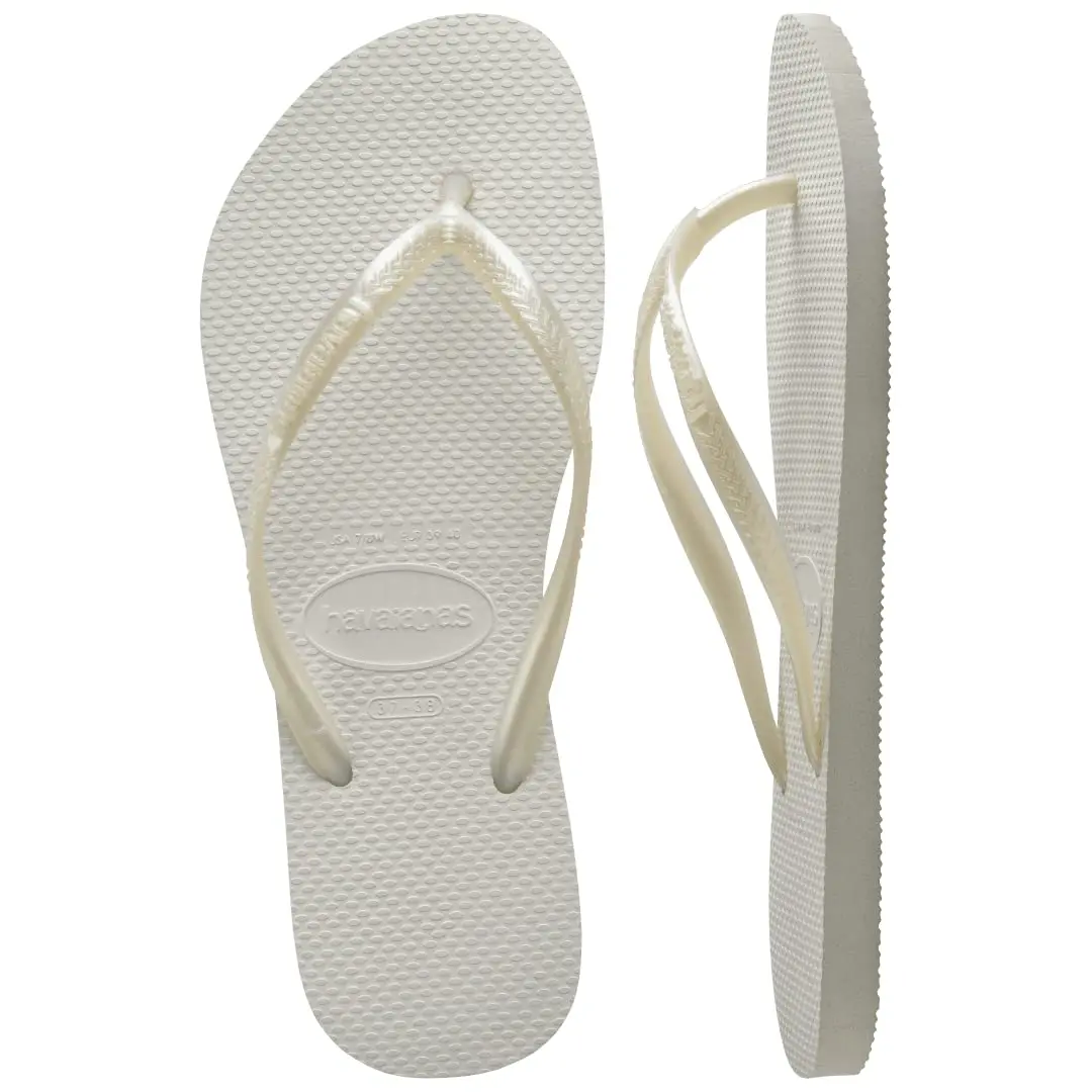 Havaianas Women's Slim Flip Flops Sandals - White, 7/8 | Sleek, Comfortable, Durable Summer Footwear - view 7