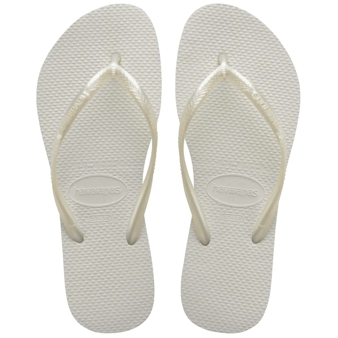 Havaianas Women's Slim Flip Flops Sandals - White, 7/8 | Sleek, Comfortable, Durable Summer Footwear - view 3
