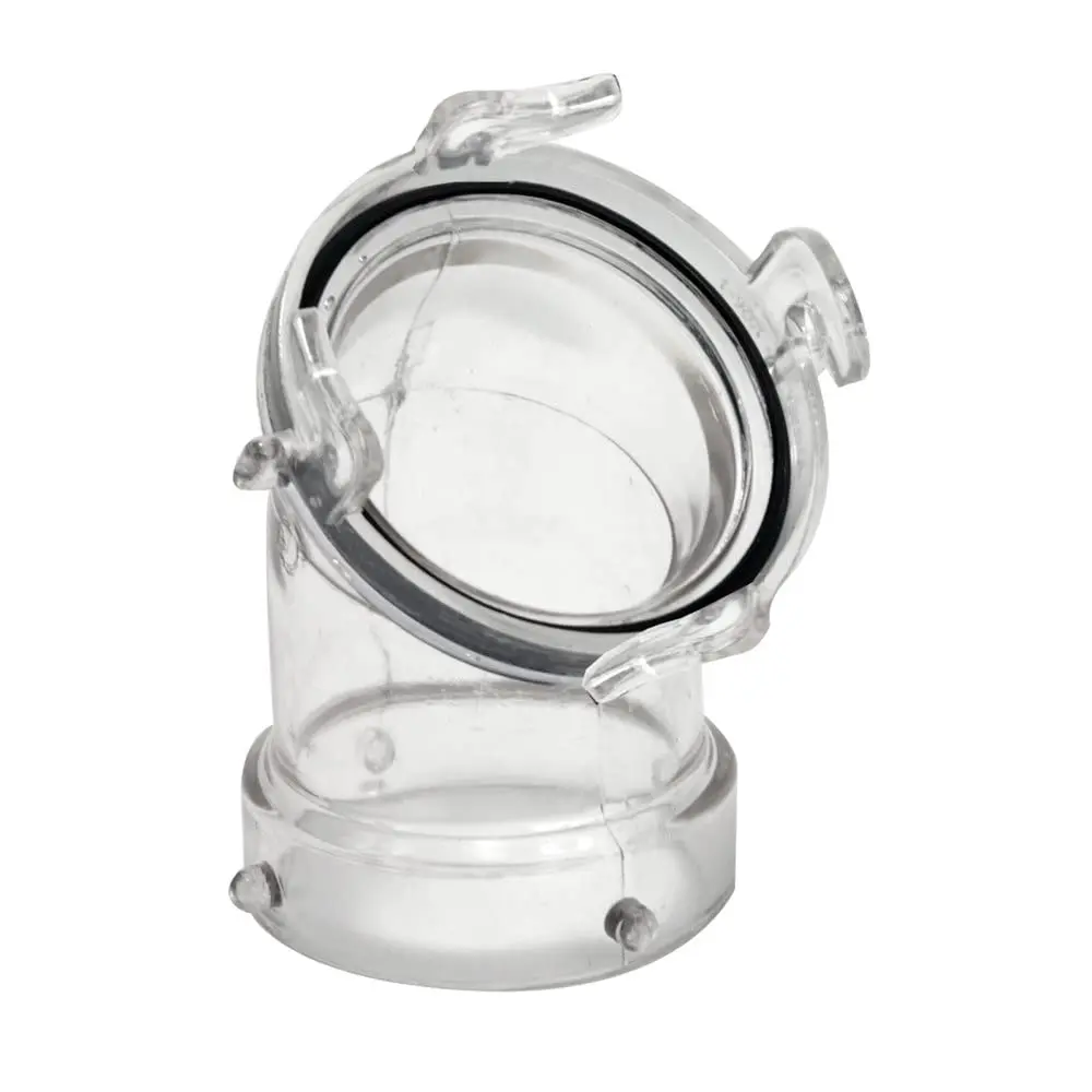 Valterra 1218.103 T1026-1 45° Clearview Adapter with 3" Bay Lug | Angled Hose Connection for RV Waste Water - main product image