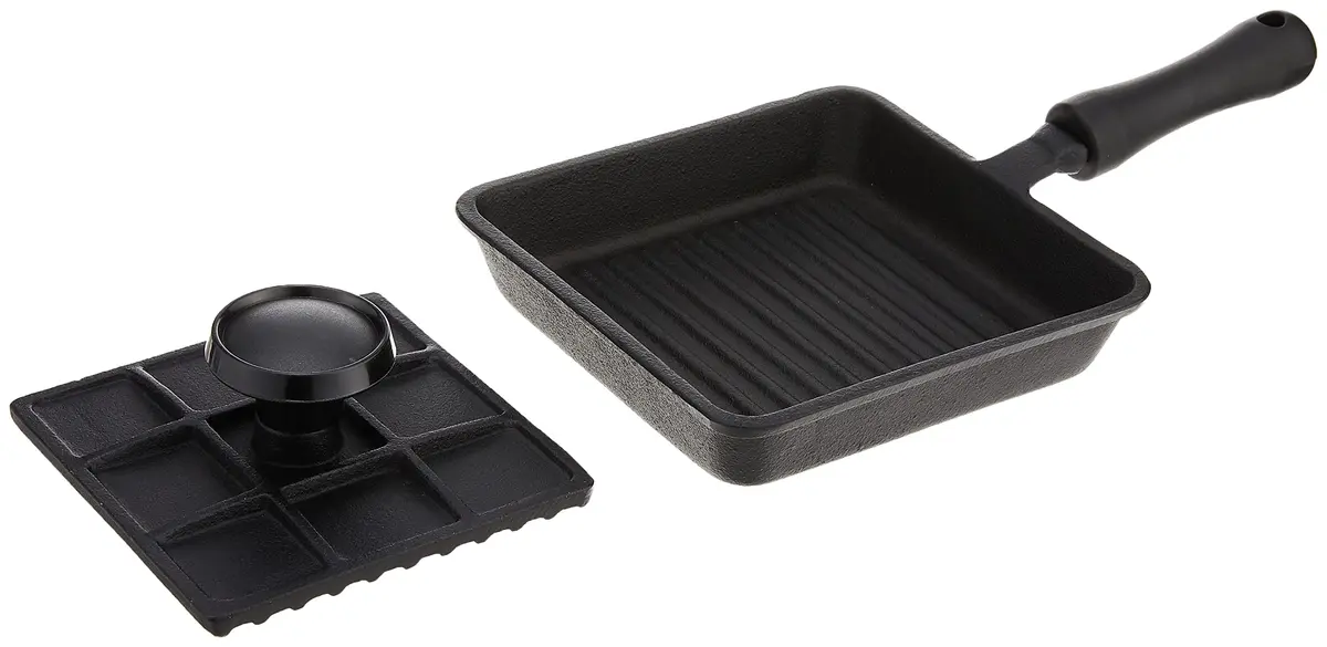 Norpro Mini Cast Iron Panini Pan with Press 5.9 IN | Perfect for Sandwiches & Grilled Foods - view 2