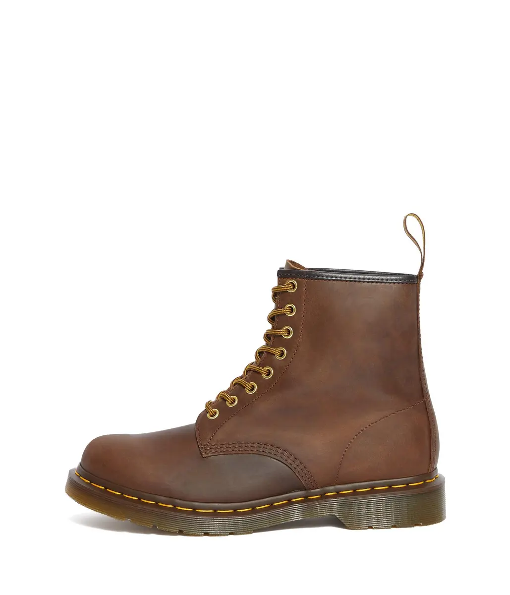 Dr. Martens 1460 Crazy Horse Leather Boots | Classic 8-Eye Design, Brown, US 14 Men / Women 15 - main product image