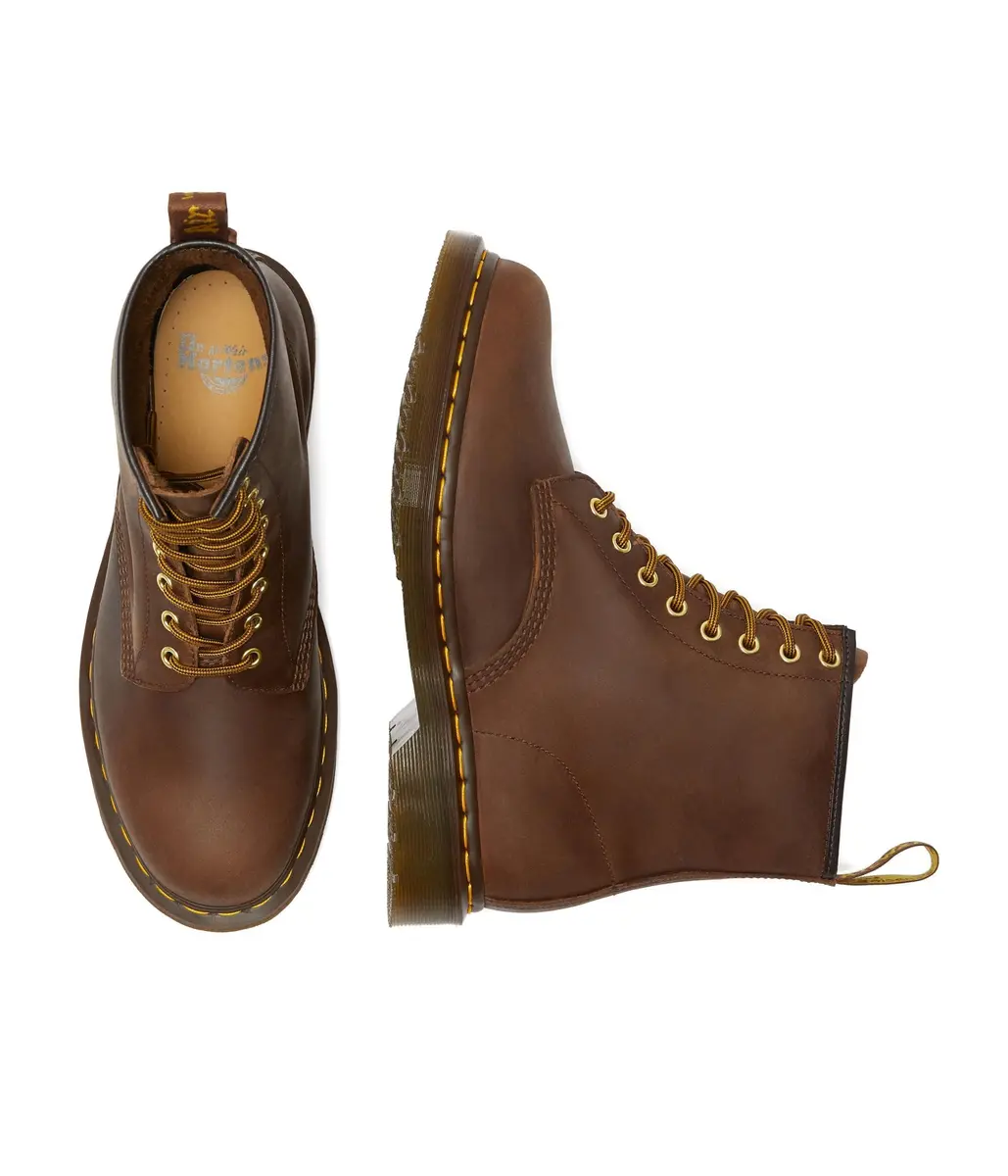 Dr. Martens 1460 Crazy Horse Leather Boots | Classic 8-Eye Design, Brown, US 14 Men / Women 15 - view 6
