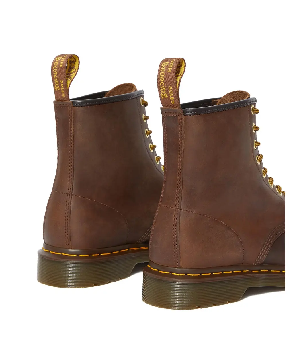 Dr. Martens 1460 Crazy Horse Leather Boots | Classic 8-Eye Design, Brown, US 14 Men / Women 15 - view 8