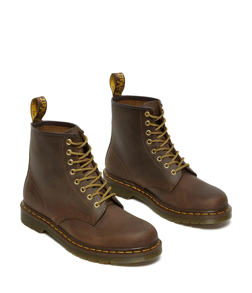 Dr. Martens 1460 Crazy Horse Leather Boots | Classic 8-Eye Design, Brown, US 14 Men / Women 15 - view 2