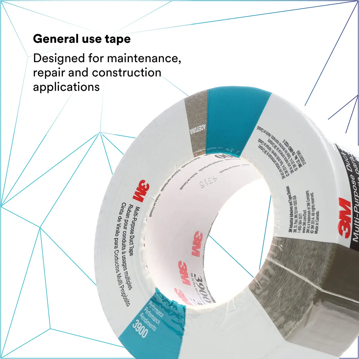 3M Multi-Purpose Duct Tape 3900 | Water Resistant, Olive Color, 48 mm x 54.8 m, Rubber Adhesive - view 2