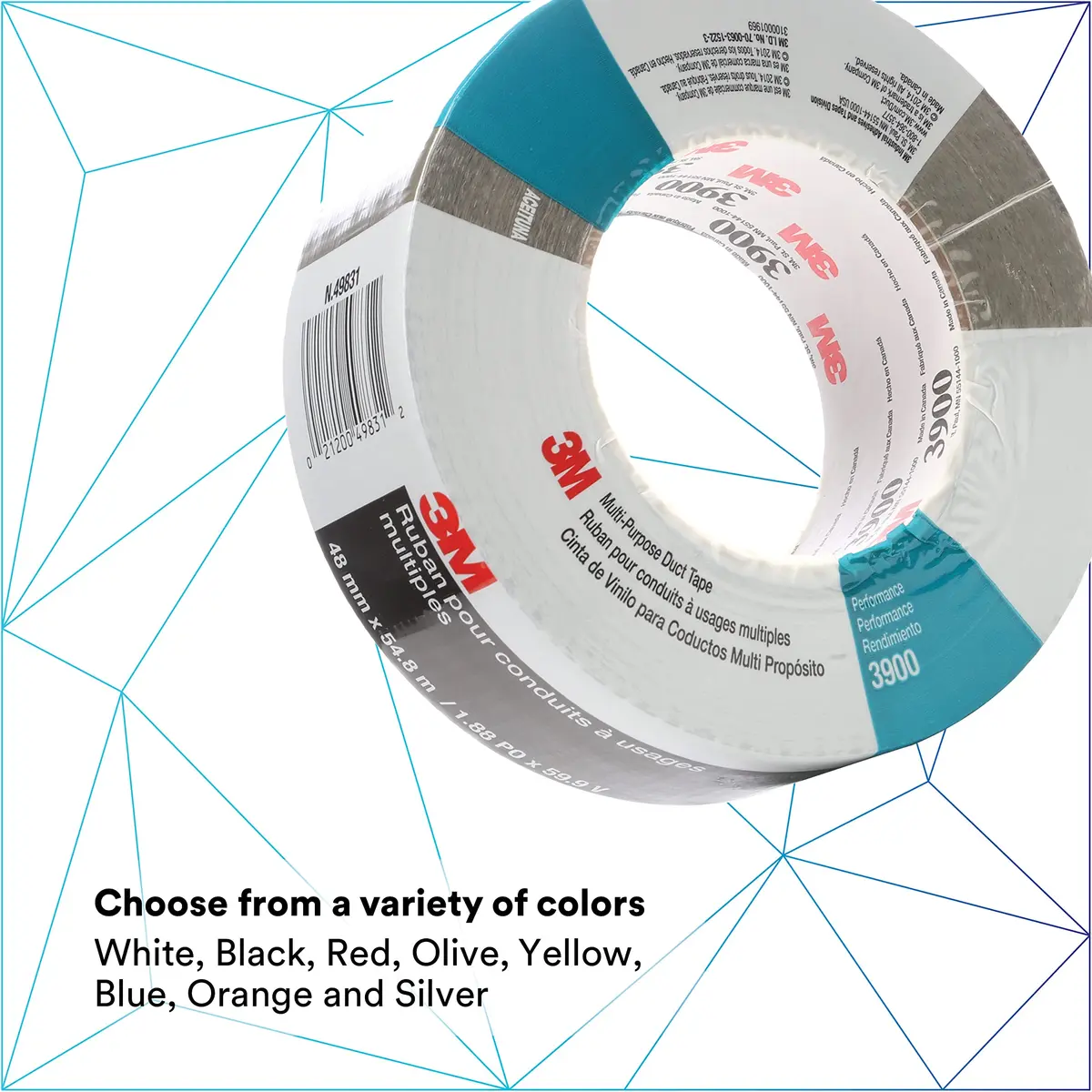 3M Multi-Purpose Duct Tape 3900 | Water Resistant, Olive Color, 48 mm x 54.8 m, Rubber Adhesive - view 3