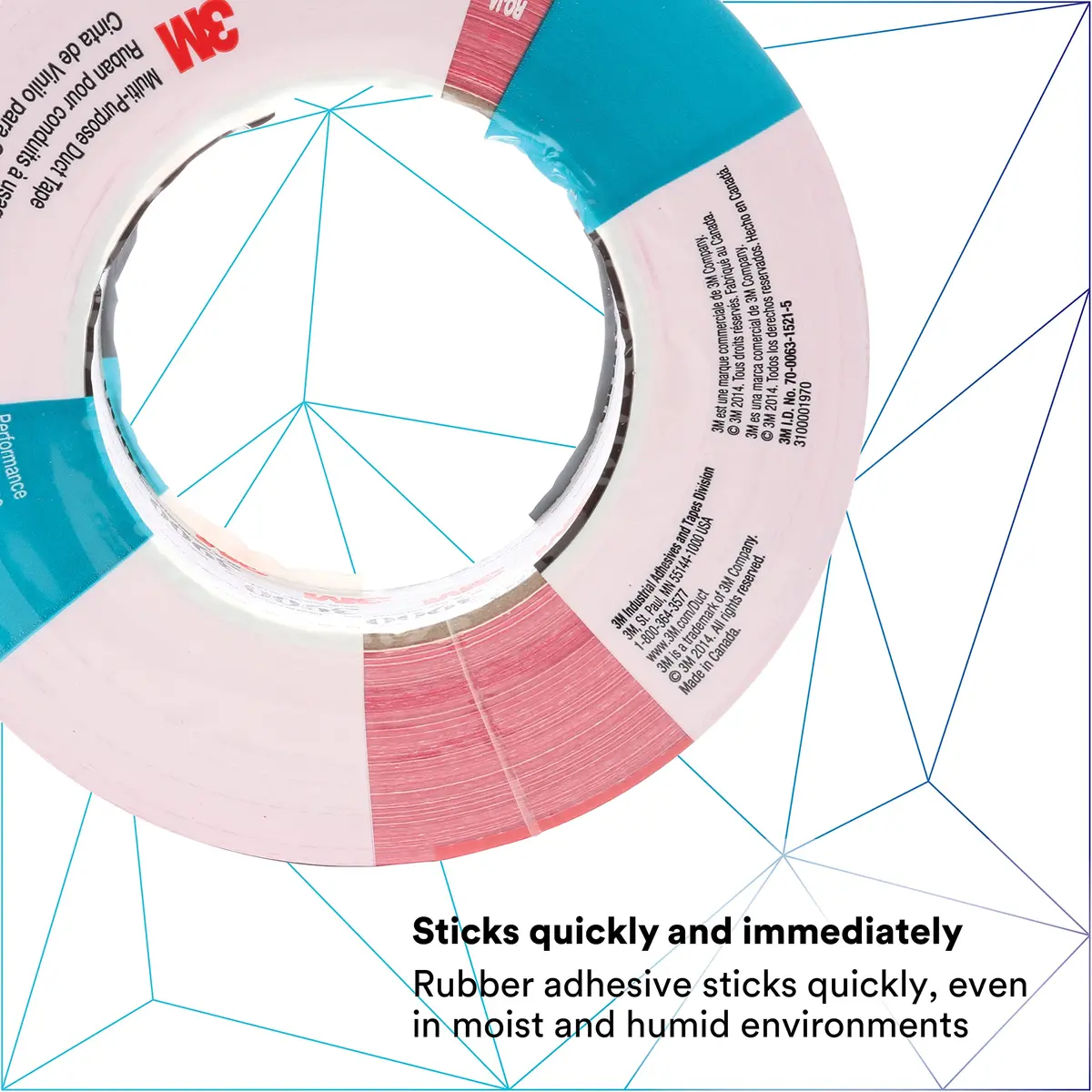 3M Multi-Purpose Duct Tape 3900 | Water Resistant Rubber Adhesive, 48mm x 54.8m, Red - view 4
