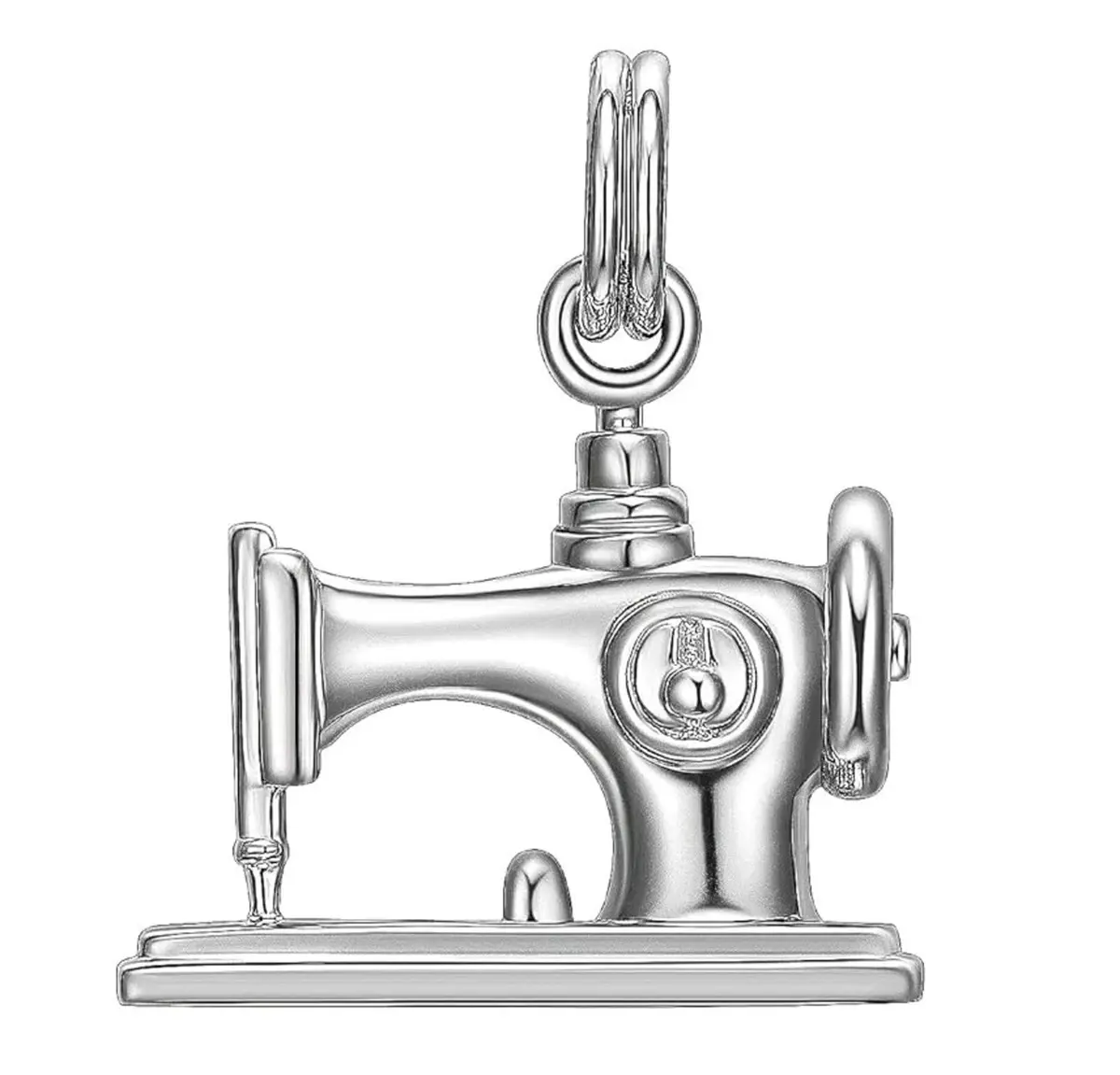 Morgan & Paige Silver Rhodium Plated Sewing Machine Charm | Feminine & Durable (70-120 chars) - main product image