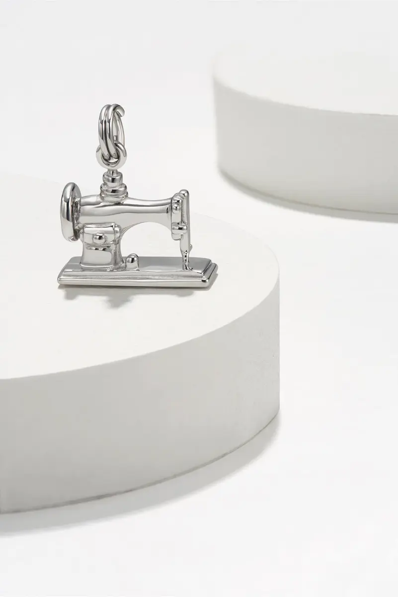 Morgan & Paige Silver Rhodium Plated Sewing Machine Charm | Feminine & Durable (70-120 chars) - view 7
