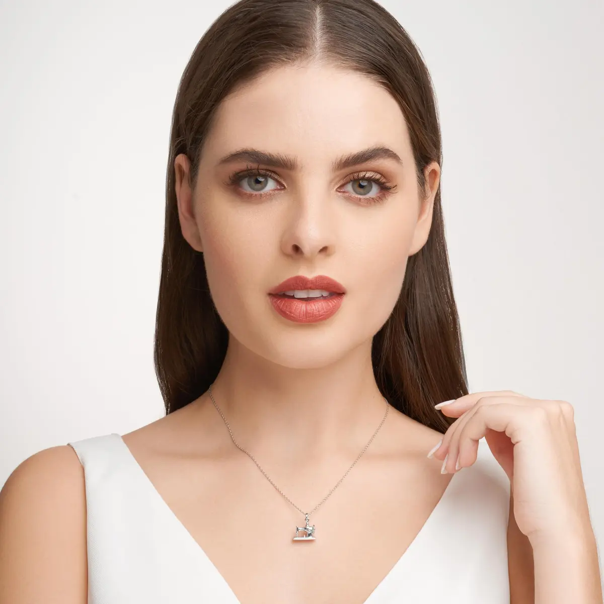 Morgan & Paige Silver Rhodium Plated Sewing Machine Charm | Feminine & Durable (70-120 chars) - view 4