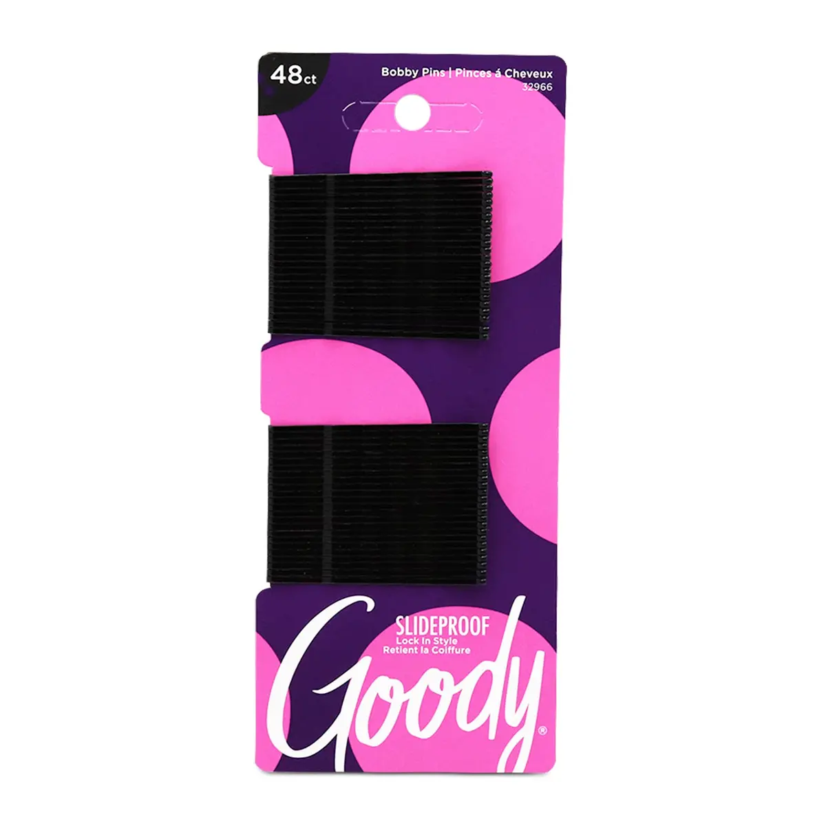 Goody Slideproof Women's Bobby Pin - 48 Count, Crimpled Black - 2 Inch Pain-Free Pins to Style and Secure All Hair Types - main product image