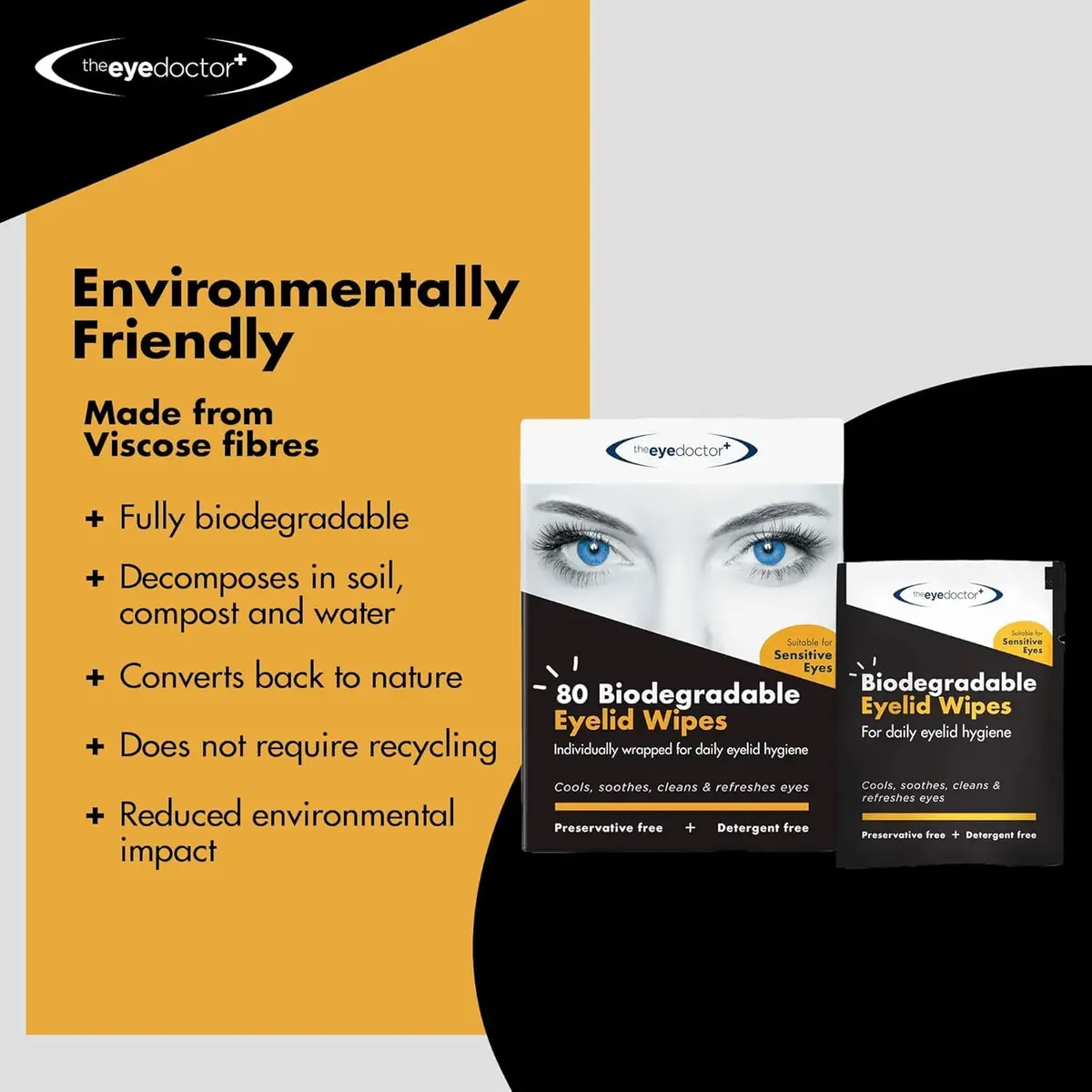 The Eye Doctor Biodegradable Eyelid Wipes 80 Count | Gentle Daily Lid Care for Sensitive Eyes - view 8