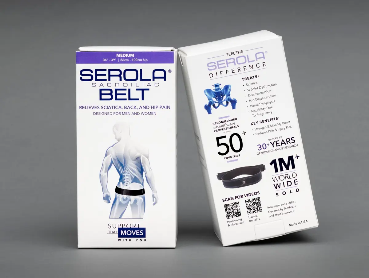 Serola Sacroiliac Belt Medium | SI Joint Dysfunction Support for Lower Back Pain - view 3