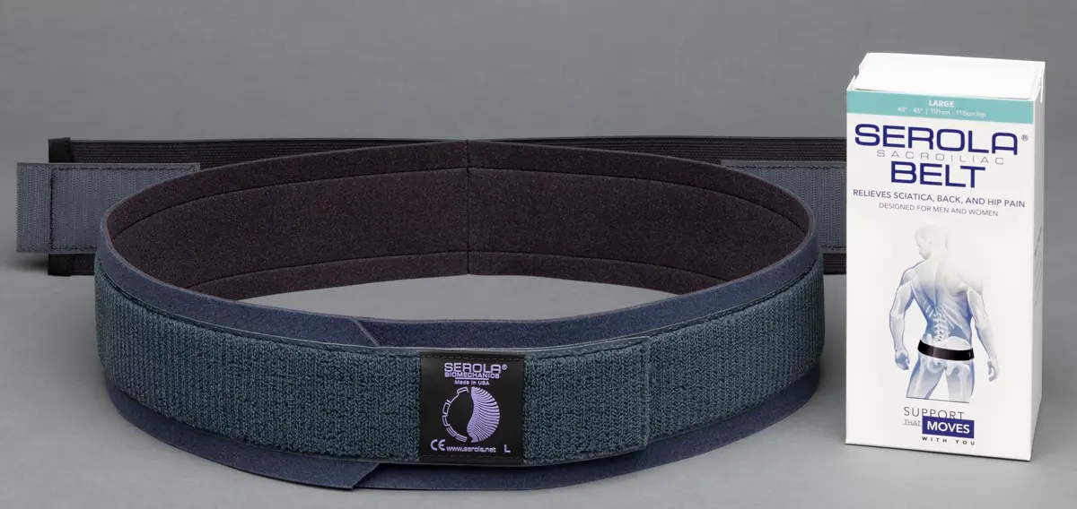 Serola Sacroiliac Belt Large (114cm / 45") for SI Joint Dysfunction, Lower Back, Pelvic & Hip Support | Non-Slip Adjustable Brace - view 3