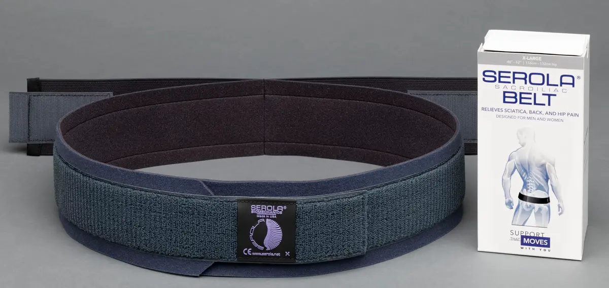 Serola Sacroiliac Belt X-Large (52" Waist) | SI Joint Dysfunction Support Brace for Lower Back Pain Relief - view 2