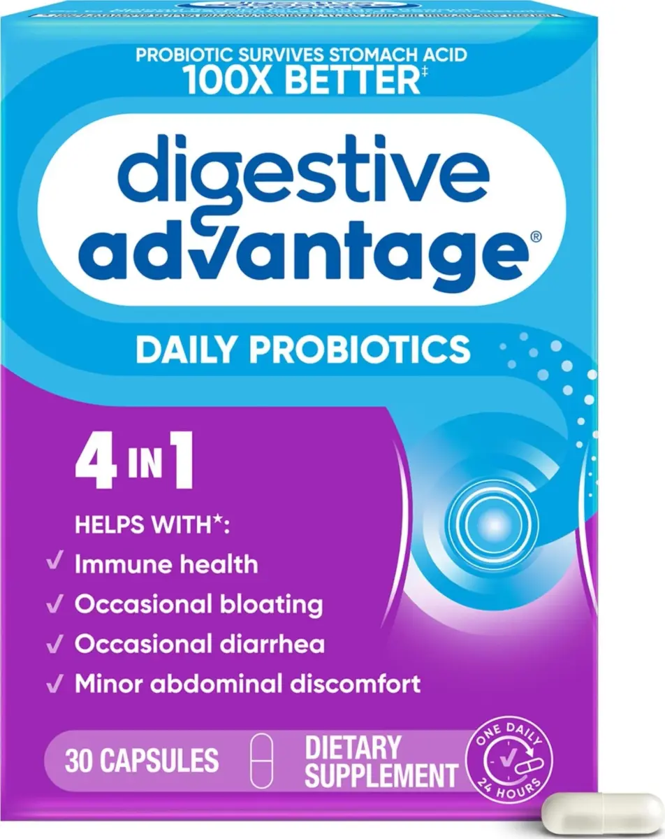 Digestive Advantage Daily Probiotic Capsules 30 Count | Survives 100x Better, Promotes Digestive Health - main product image