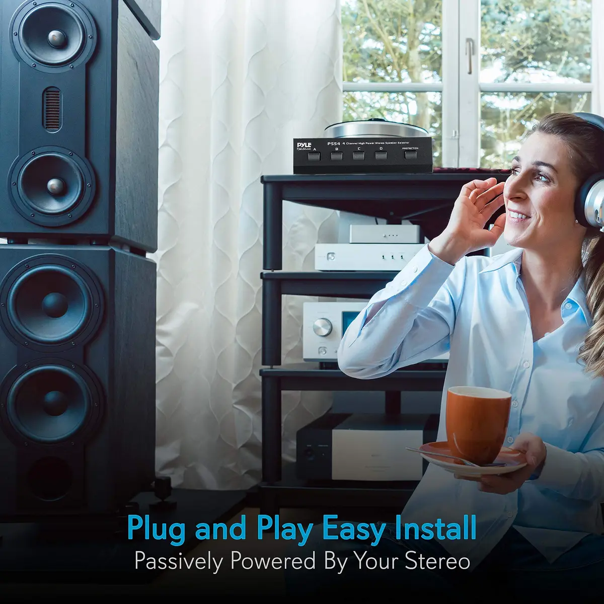 Pyle 4-Channel High Power Stereo Speaker Selector - A/B/C/D | 4 Pairs of Speakers, 100W/Channel, 14-Gauge Wires - view 7