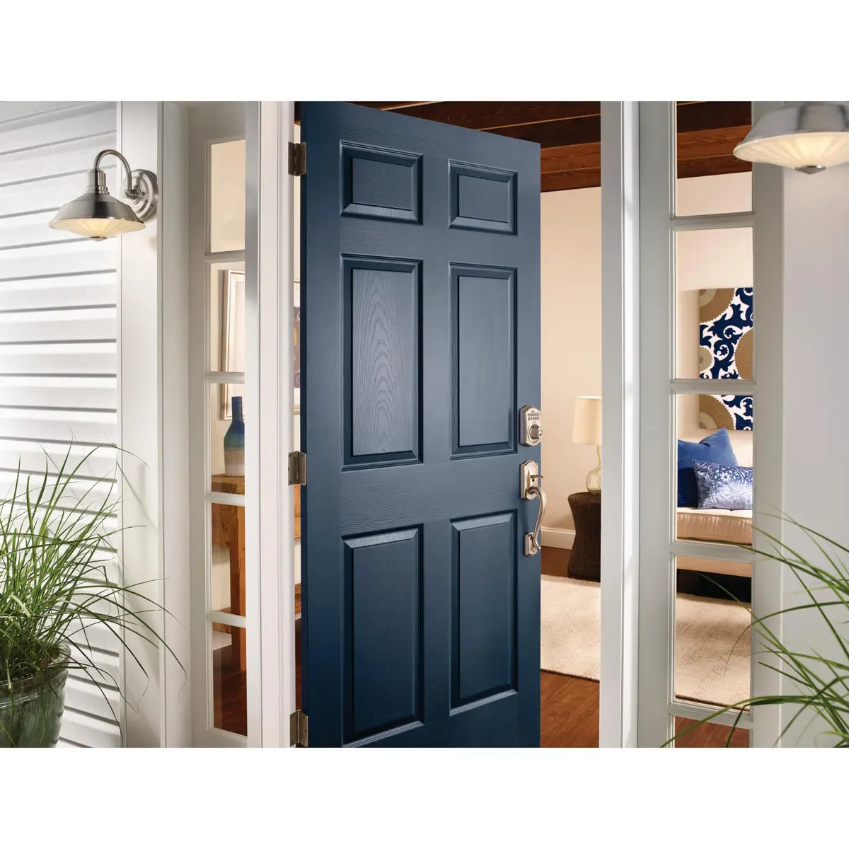 Schlage Electronic Keypad Deadbolt Lock, Camelot Trim, Satin Nickel | Secure Keyless Entry with Durable Metal Construction - view 5