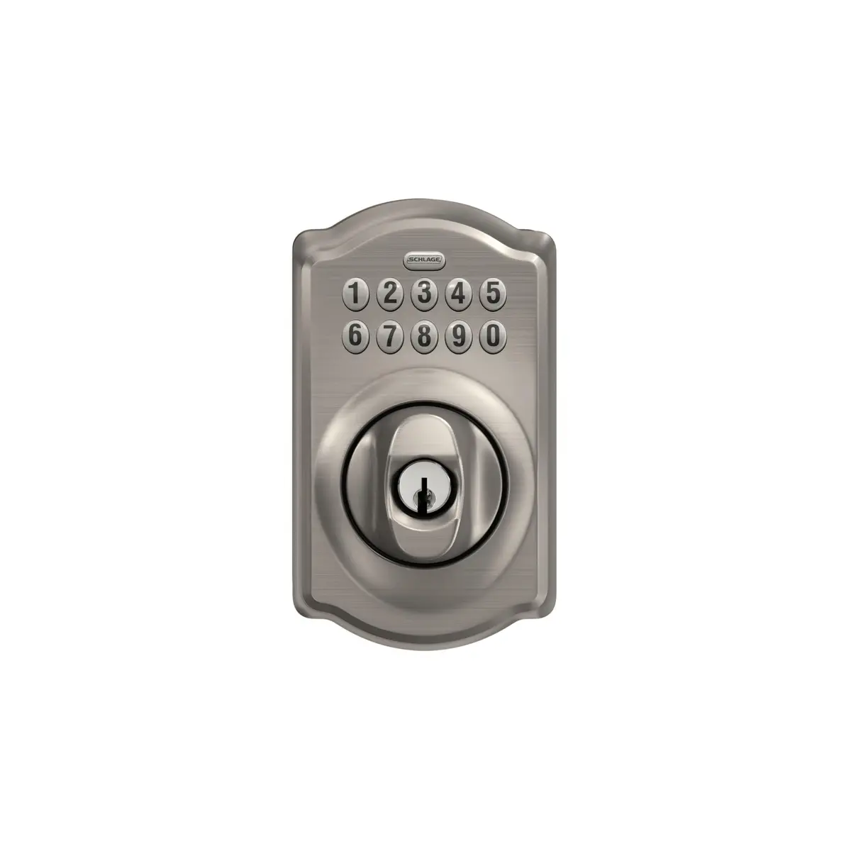 Schlage Electronic Keypad Deadbolt Lock, Camelot Trim, Satin Nickel | Secure Keyless Entry with Durable Metal Construction - view 6