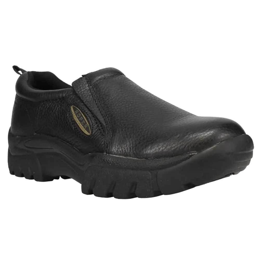 ROPER Performance Slip On Casual Shoes - Black - Size 9 M | Oiled Leather, Non-Marking Rubber Sole, Comfort Fit - view 3
