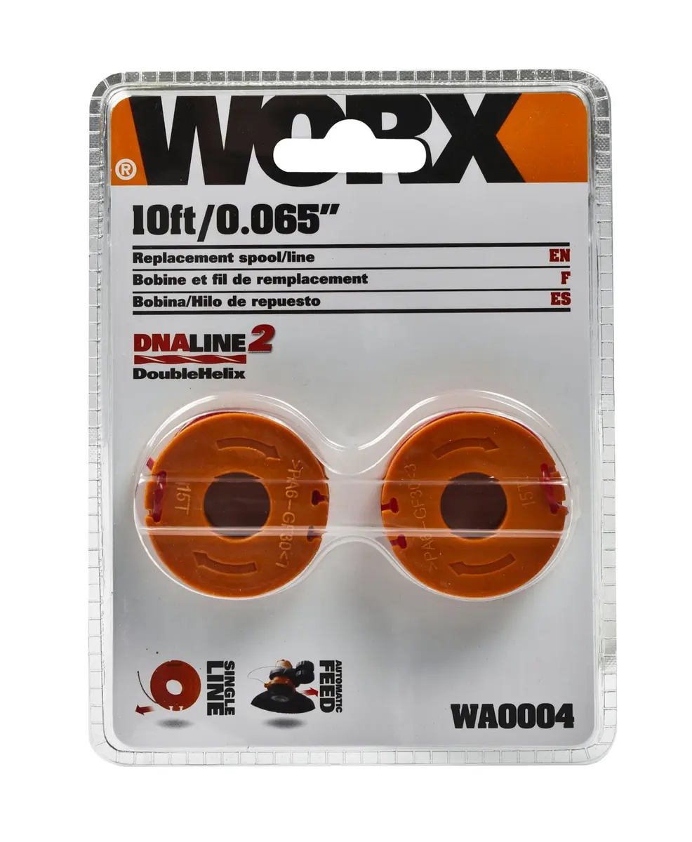 WORX Replacement Spool & Line for String Trimmers 2 Pack | Aerodynamic DoubleHelix Design, 0.065" Gauge, Fits WORX 20V/32V & WG180 - view 2