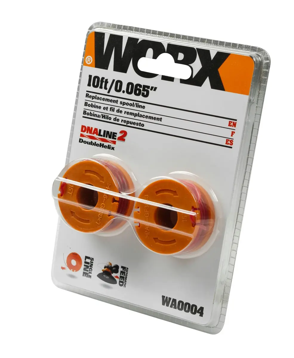 WORX Replacement Spool & Line for String Trimmers 2 Pack | Aerodynamic DoubleHelix Design, 0.065" Gauge, Fits WORX 20V/32V & WG180 - view 3
