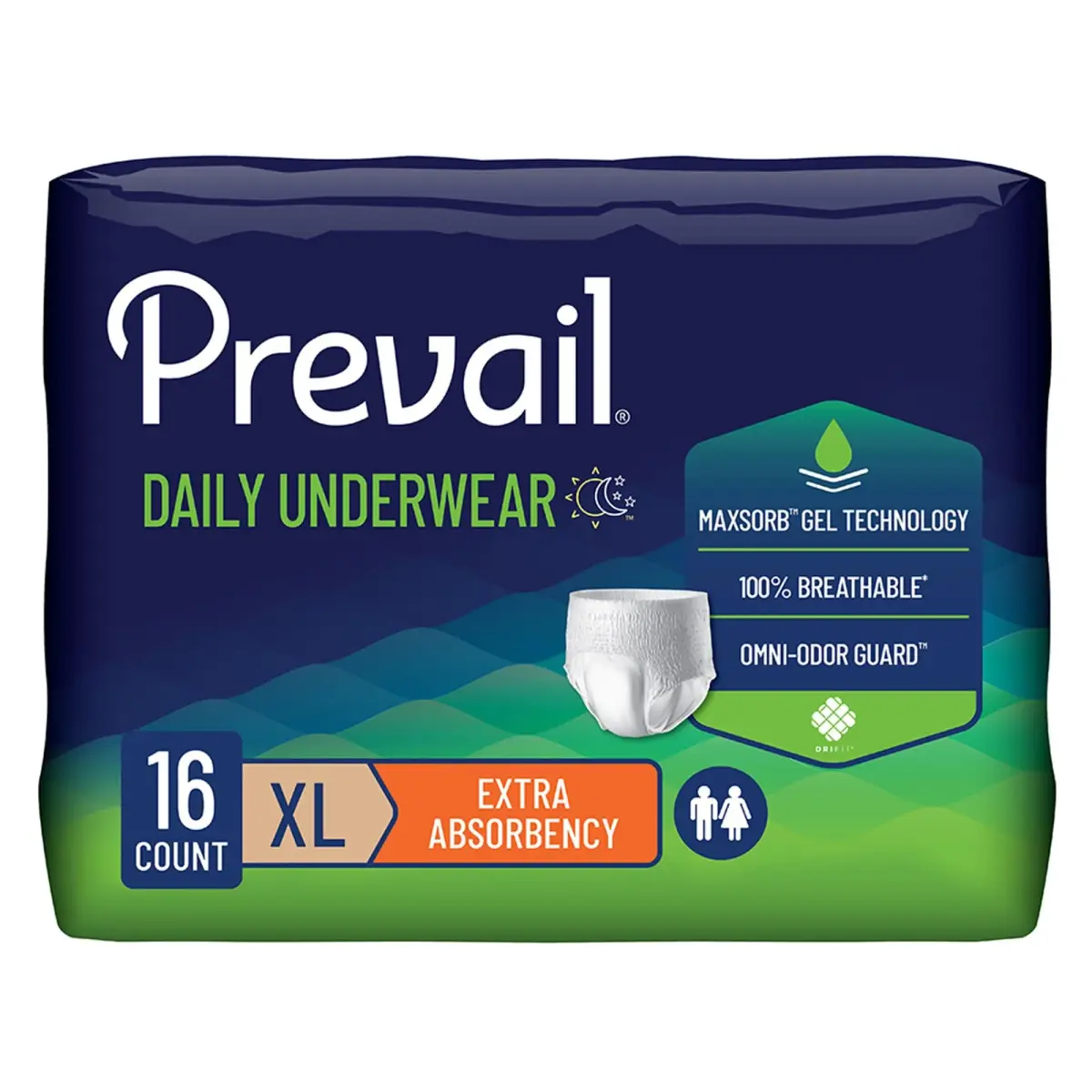 Prevail Unisex Adult Protective Underwear X-Large | Maximum Absorbency Disposable Diapers for Men & Women (56 Count) - view 2