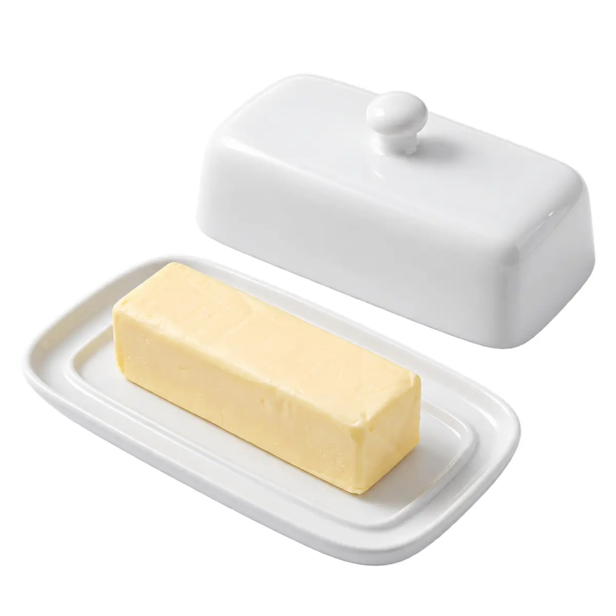 HIC Kitchen Butter Dish with Lid, Fine Porcelain | Elegant Serveware for All Butter Types in India - main product image